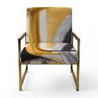 Designart Glam Gold And Black Expression IV Upholstered Modern & Contemporary Accent Chair and Modern & Contemporary Arm Chair