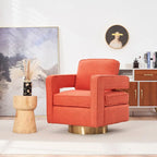 Ouyessir Modern Upholstered Swivel Accent Chair with Hollow-back & Golden Base