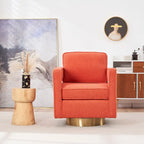 Ouyessir moderne beklede draaibare accentstoel met open rug en gouden basis
