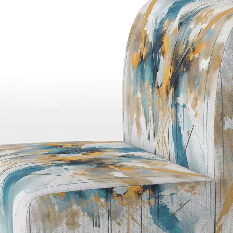 Designart türkisfarbener und goldener eleganter gepolsterter minimalistischer Akzentstuhl sowie moderner und zeitgemäßer Armlehnstuhl – mehrere Farben