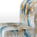 Designart türkisfarbener und goldener eleganter gepolsterter minimalistischer Akzentstuhl sowie moderner und zeitgemäßer Armlehnstuhl – mehrere Farben