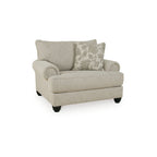 Asen extra brede stoel van 51 inch, 1 kussen, gerolde armleuningen, beige polyester