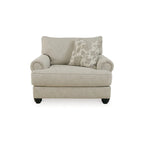 Asen extra brede stoel van 51 inch, 1 kussen, gerolde armleuningen, beige polyester