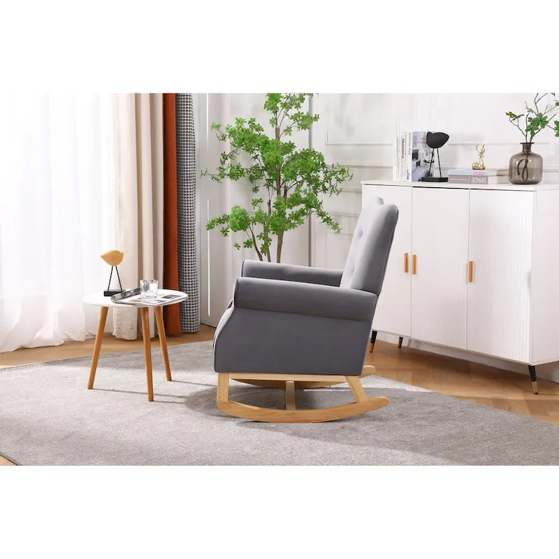 Rocking Chair, Upholstered Accent Chair for Nursery,Living Room, Small Contemporary Rocker, Kids Cushioned Arm Chair