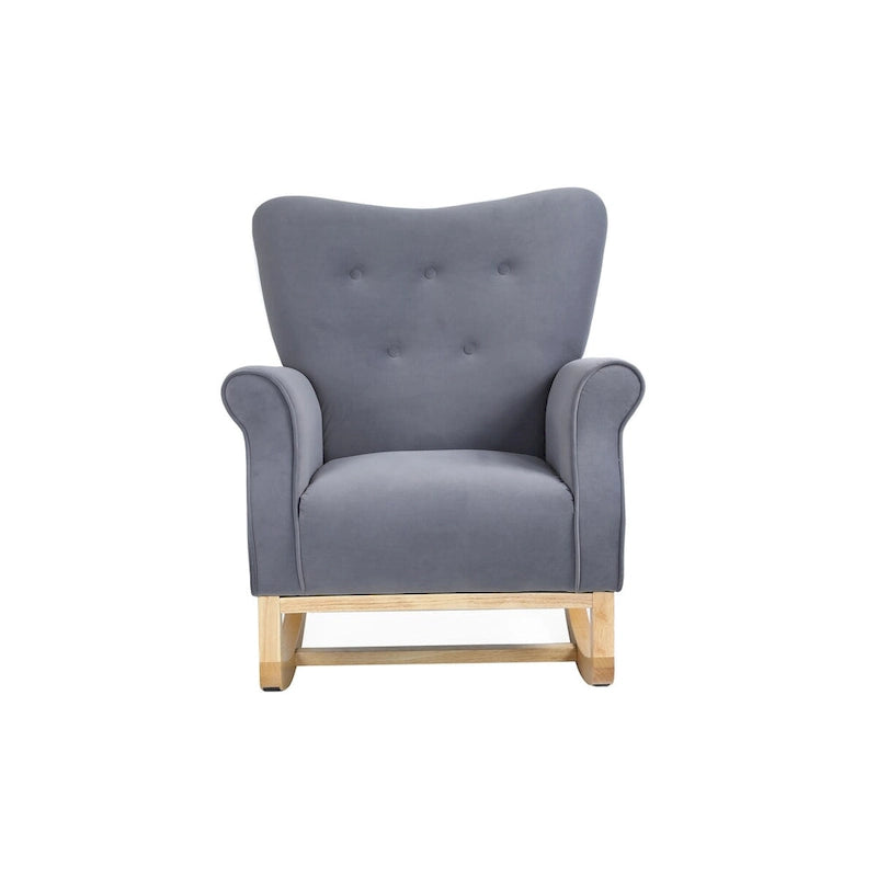 Rocking Chair, Upholstered Accent Chair for Nursery,Living Room, Small Contemporary Rocker, Kids Cushioned Arm Chair