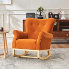 Rocking Chair, Upholstered Accent Chair for Nursery,Living Room, Small Contemporary Rocker, Kids Cushioned Arm Chair