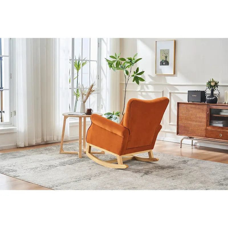 Rocking Chair, Upholstered Accent Chair for Nursery,Living Room, Small Contemporary Rocker, Kids Cushioned Arm Chair