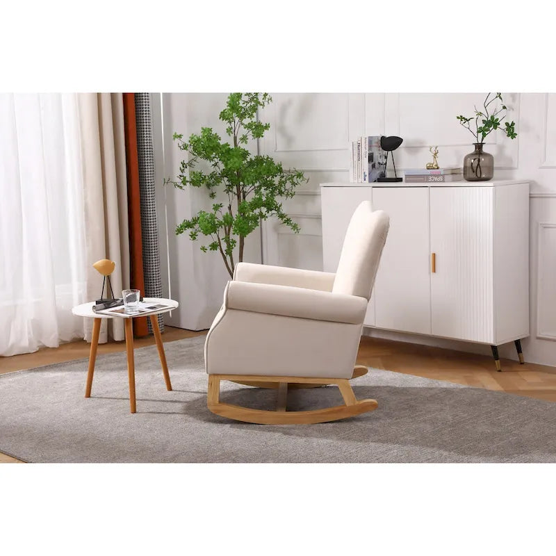 Rocking Chair, Upholstered Accent Chair for Nursery,Living Room, Small Contemporary Rocker, Kids Cushioned Arm Chair