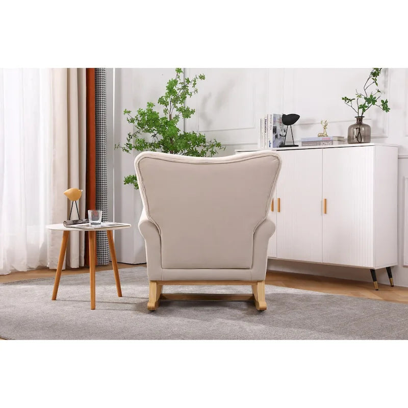 Rocking Chair, Upholstered Accent Chair for Nursery,Living Room, Small Contemporary Rocker, Kids Cushioned Arm Chair