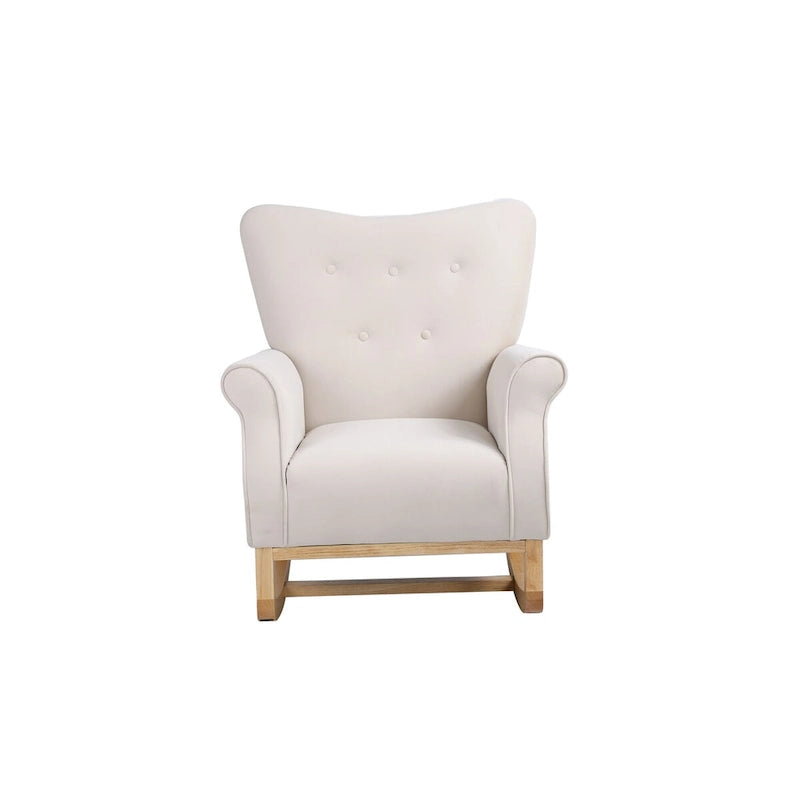 Rocking Chair, Upholstered Accent Chair for Nursery,Living Room, Small Contemporary Rocker, Kids Cushioned Arm Chair