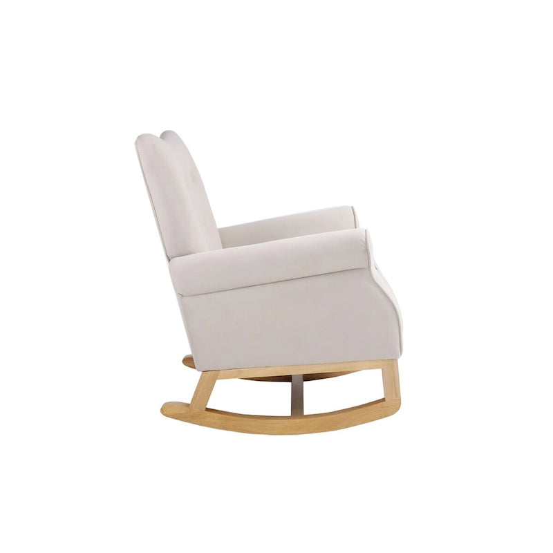 Rocking Chair, Upholstered Accent Chair for Nursery,Living Room, Small Contemporary Rocker, Kids Cushioned Arm Chair