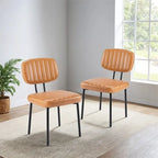 Dining Chairs Set of 2, Upholstered Faux Leathe Kitchen Dining Room Accent Chairs for Kitchen, Living Room