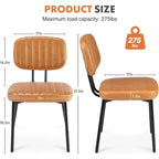 Dining Chairs Set of 2, Upholstered Faux Leathe Kitchen Dining Room Accent Chairs for Kitchen, Living Room