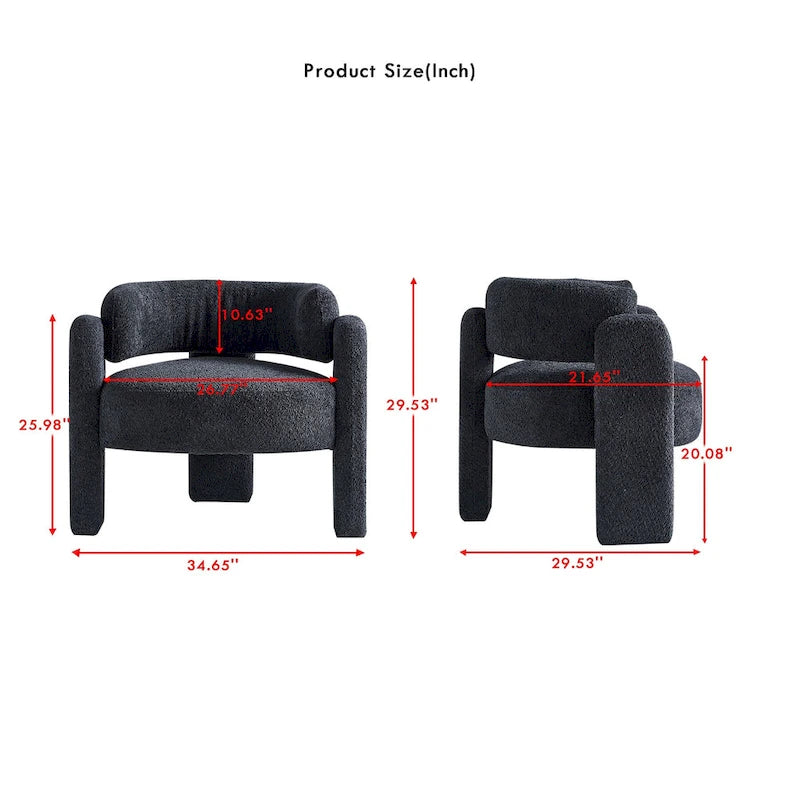 Fauteuil met bouclébekleding