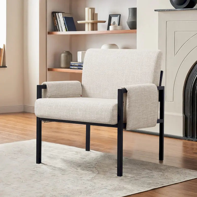 Sillón decorativo tapizado Subrtex con estructura metálica