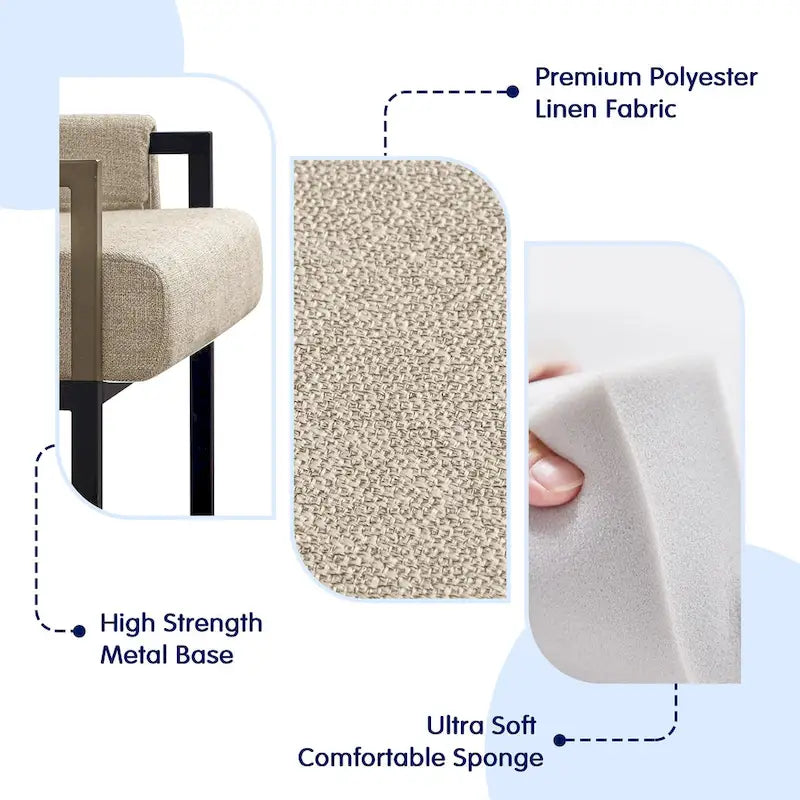 Subrtex Upholstered Accent Chair with Metal Frame Armchair