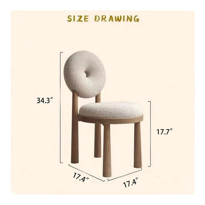 Make-upstoel met ronde rugleuning