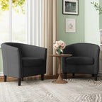 2 Set Modern Accent Chair Upholstered Barrel Chair