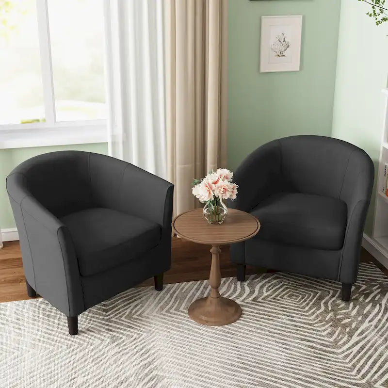 2 Set Modern Accent Chair Upholstered Barrel Chair