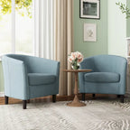 2 Set Modern Accent Chair Upholstered Barrel Chair