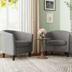2 Set Modern Accent Chair Upholstered Barrel Chair