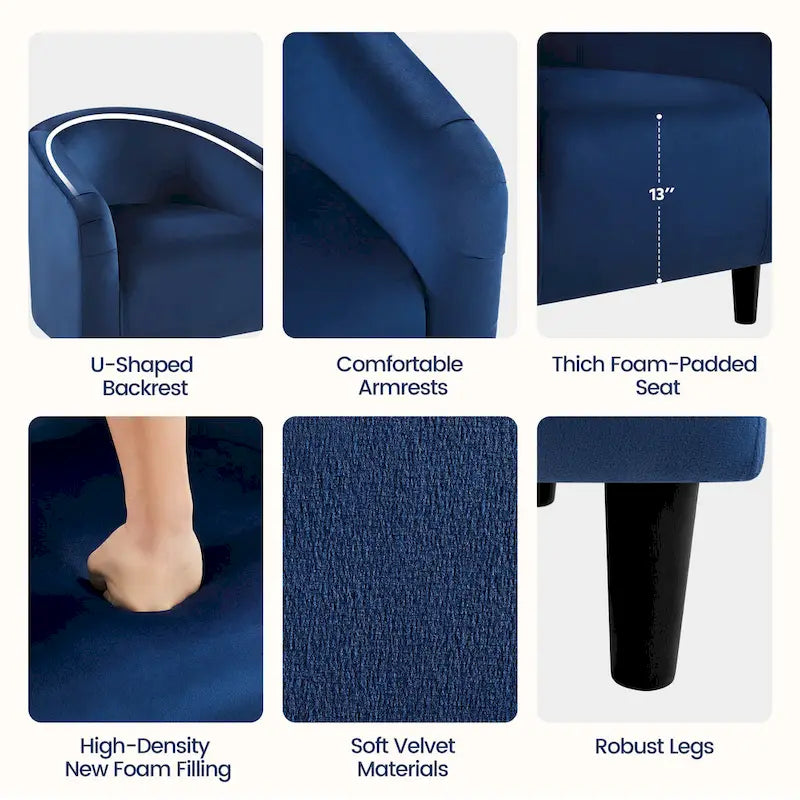 Yaheetech Club Chair Accent Arm Contemporary Style