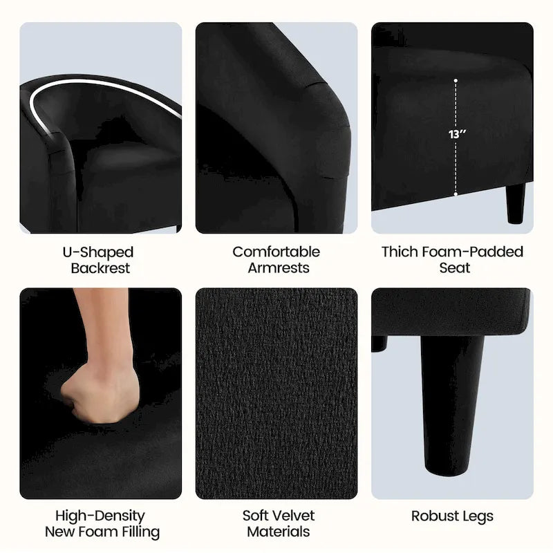 Yaheetech Club Chair Accent Arm Contemporary Style