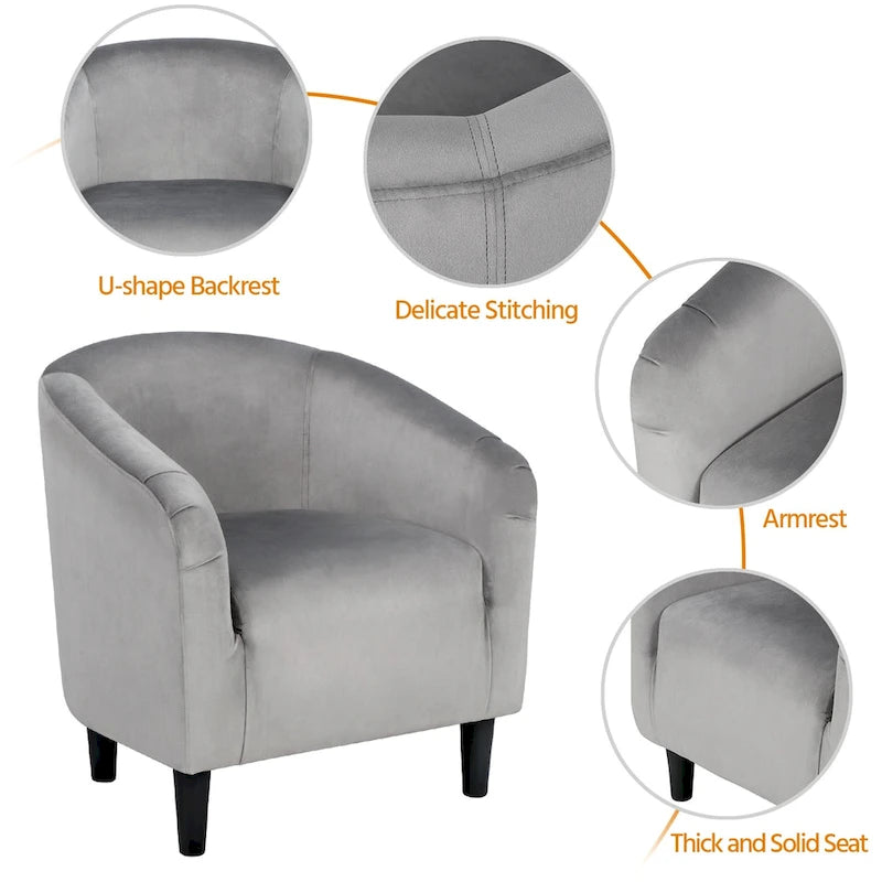 Yaheetech Club Chair Accent Arm Contemporary Style