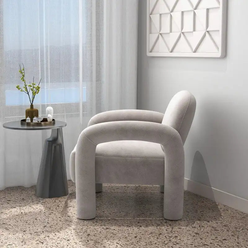 Poltrona decorativa moderna di metà secolo SEYNAR rivestita in velluto per il soggiorno