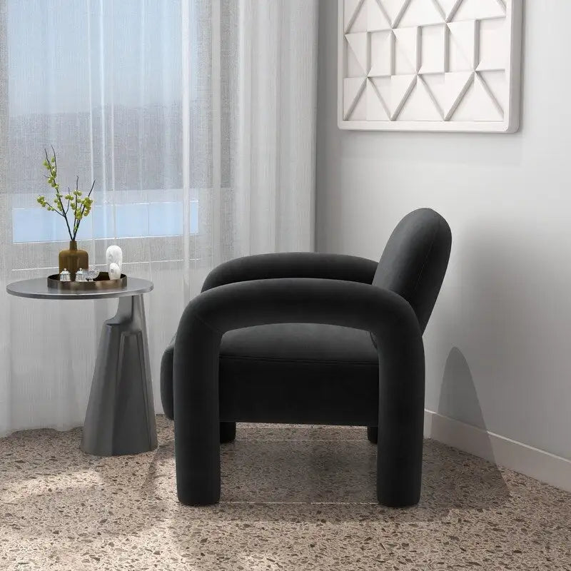 Poltrona decorativa moderna di metà secolo SEYNAR rivestita in velluto per il soggiorno