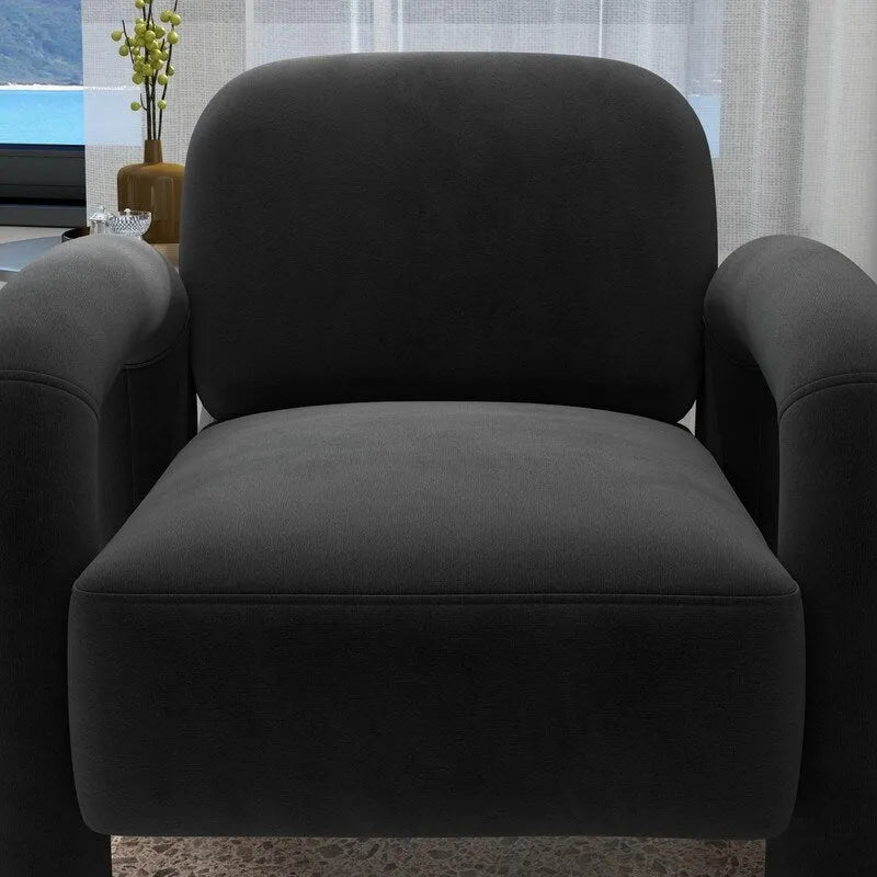 Poltrona decorativa moderna di metà secolo SEYNAR rivestita in velluto per il soggiorno