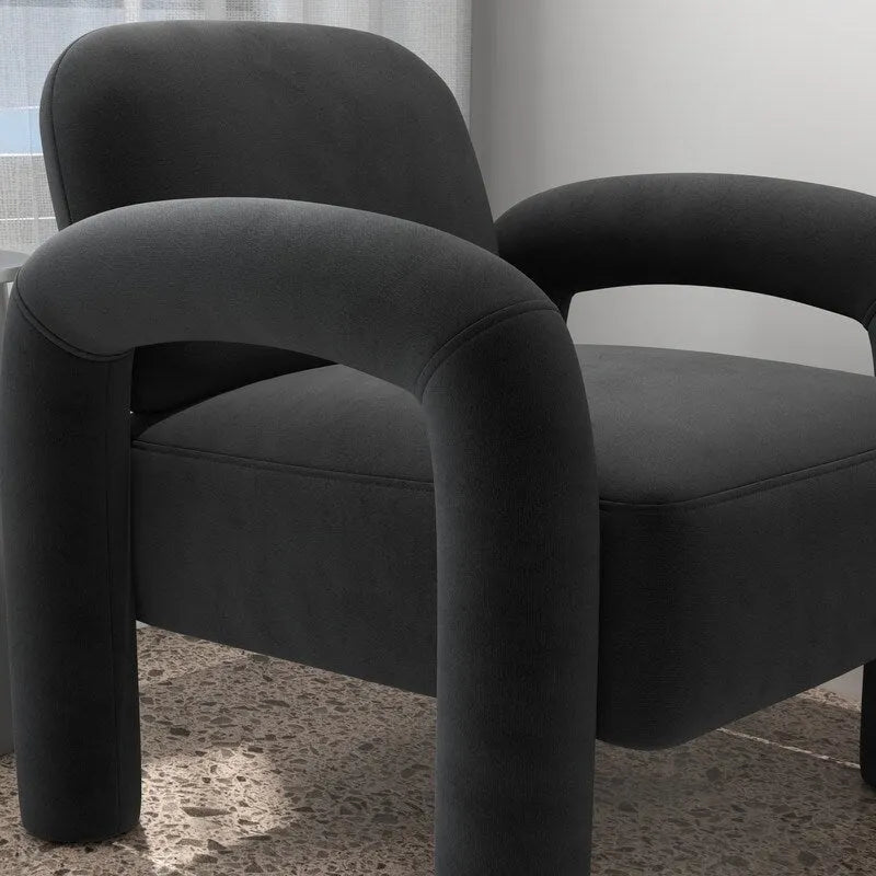 Poltrona decorativa moderna di metà secolo SEYNAR rivestita in velluto per il soggiorno