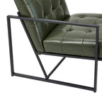 Glitzhome Set of 2 29.25W Mid-Century PU Leather Tufted Accent Chairs