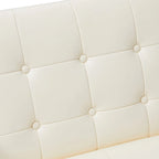 Glitzhome Set of 2 29.25W Mid-Century PU Leather Tufted Accent Chairs