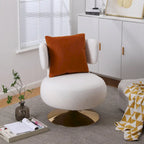 Fabric Swivel Round Barrel Chair
