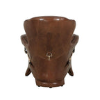 Pasargad Home Aspen Flügelstuhl aus vollnarbigem Leder, braun – W31xD34.5xH33.5