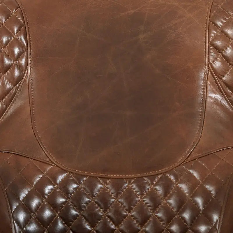 Pasargad Home Aspen Flügelstuhl aus vollnarbigem Leder, braun – W31xD34.5xH33.5