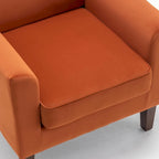 Modern Accent Armchair with Birch Wood Frame and Microfiber Upholstery