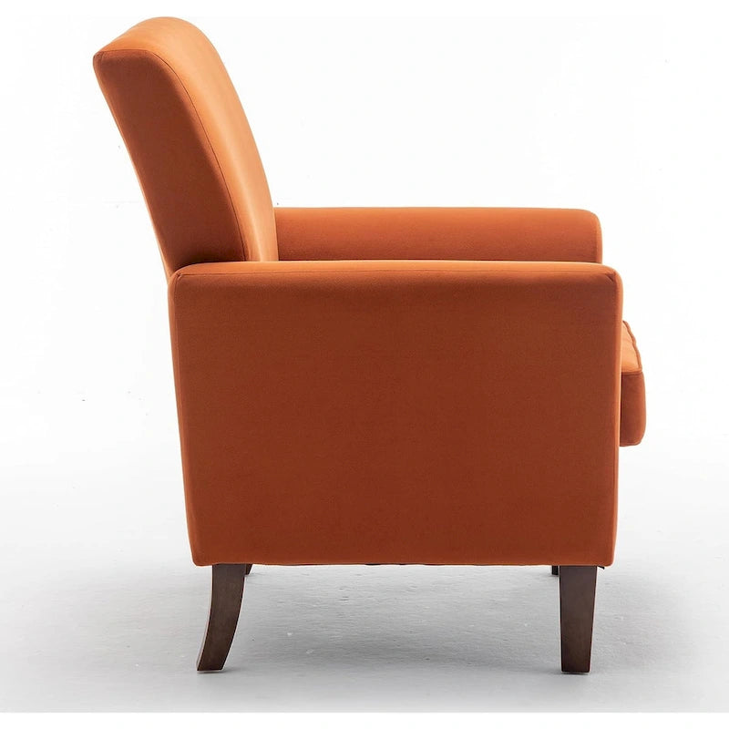 Modern Accent Armchair with Birch Wood Frame and Microfiber Upholstery