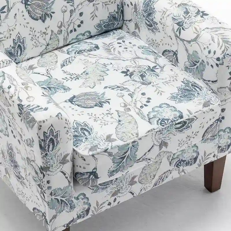 Modern Accent Armchair with Birch Wood Frame and Microfiber Upholstery