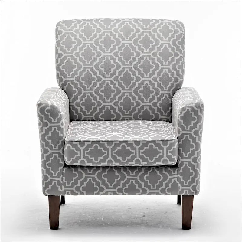 Modern Accent Armchair with Birch Wood Frame and Microfiber Upholstery