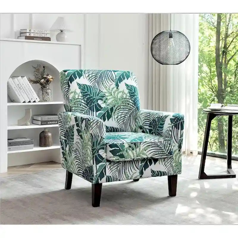 Sillón decorativo contemporáneo con estructura de madera de abedul y tapizado de microfibra