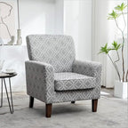 Contemporary Accent Arm Chair with Birch Wood Frame and Microfiber Upholstery