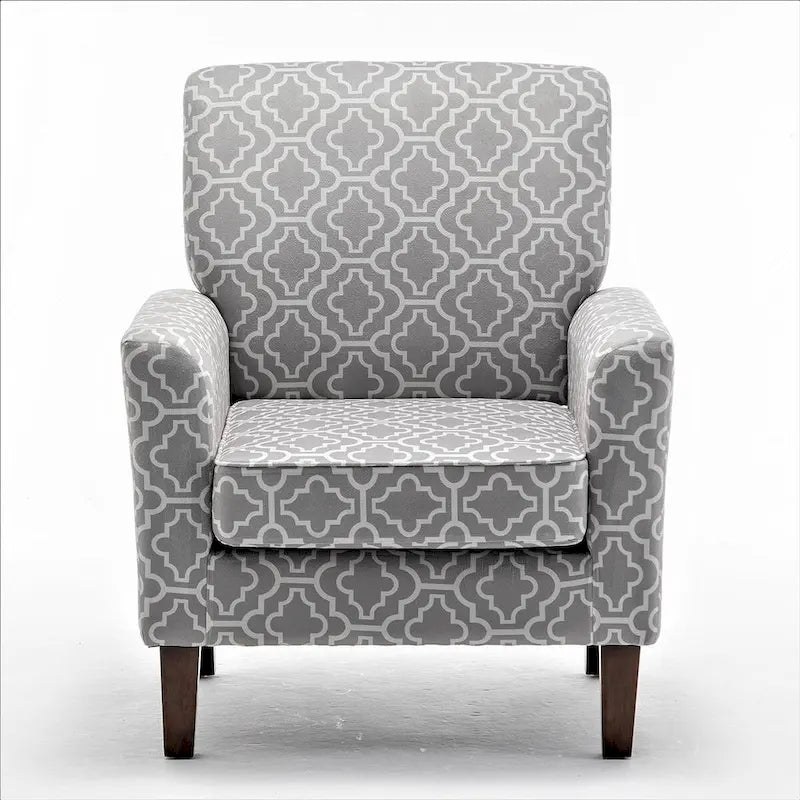 Contemporary Accent Arm Chair with Birch Wood Frame and Microfiber Upholstery