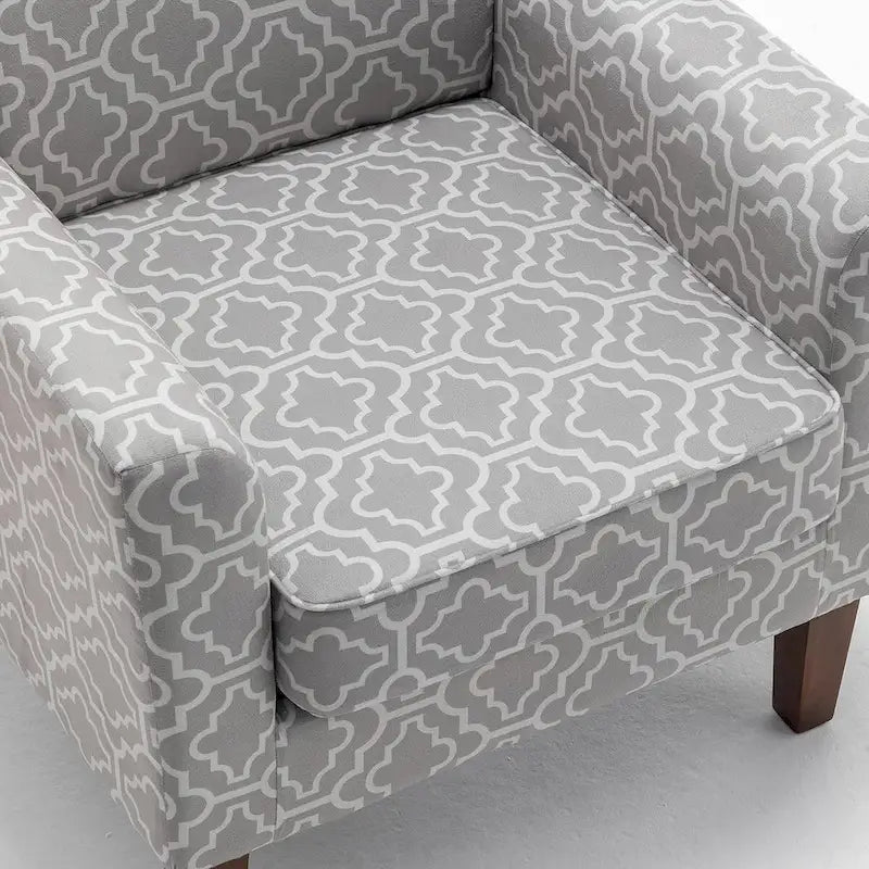 Contemporary Accent Arm Chair with Birch Wood Frame and Microfiber Upholstery