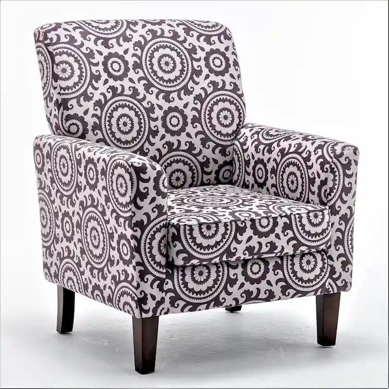 Contemporary Accent Arm Chair with Birch Wood Frame and Microfiber Upholstery