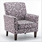 Contemporary Accent Arm Chair with Birch Wood Frame and Microfiber Upholstery