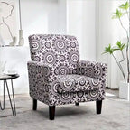 Contemporary Accent Arm Chair with Birch Wood Frame and Microfiber Upholstery