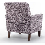 Contemporary Accent Arm Chair with Birch Wood Frame and Microfiber Upholstery