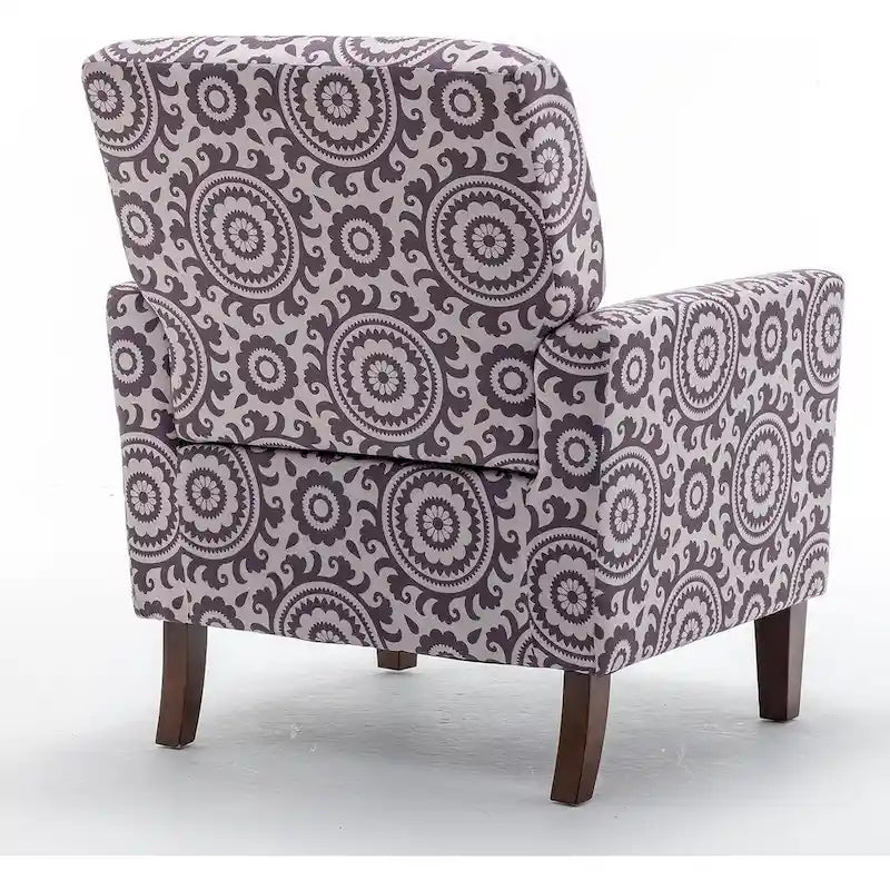 Contemporary Accent Arm Chair with Birch Wood Frame and Microfiber Upholstery